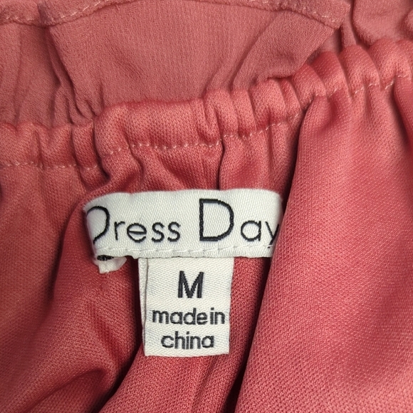 01499 Dress Day Ruffle Maxi Dress Pink Size Medium bohemian cottagecore summer - Picture 4 of 5